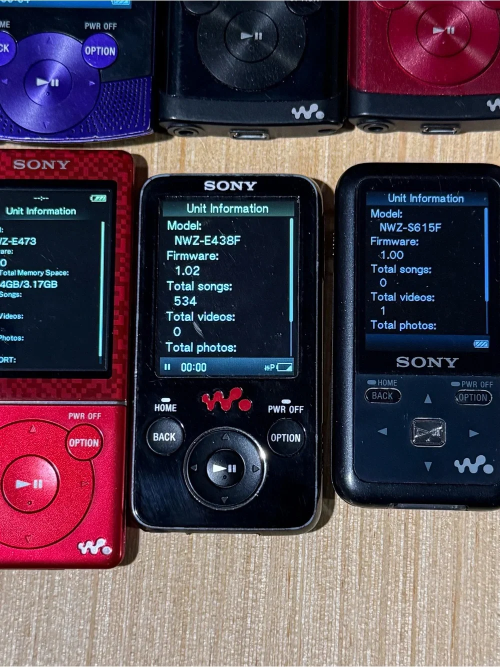 6-Sony Walkman FMRadio MP3 Digital Media Player NWZ-E438F/E473/2-E353-S615F-S544